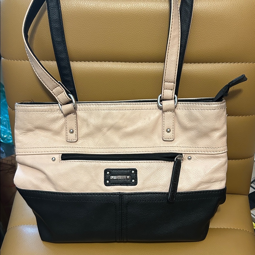 Stone & Co. Black and Cream Shoulder Bag